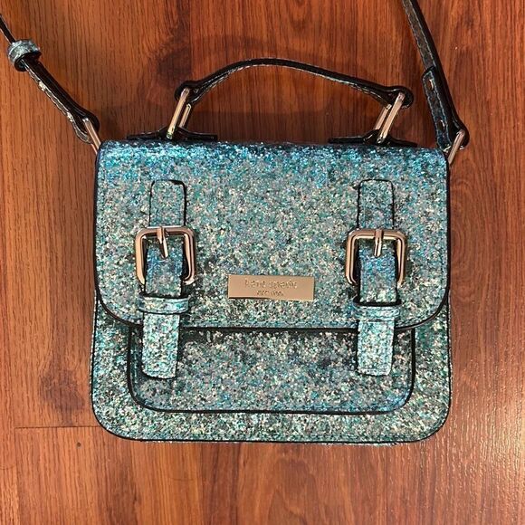 Kate Spade turquoise glitter purse - Picture 1 of 5